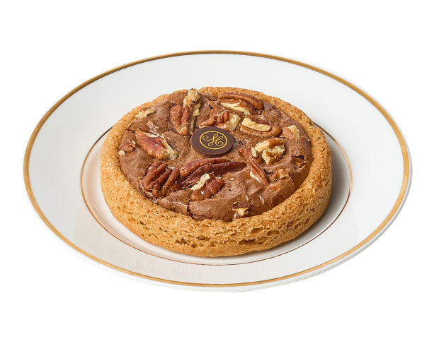 Vanilla sablé, brownie and pecan